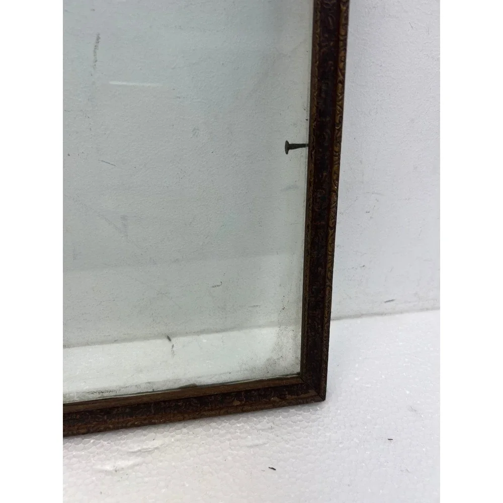 Vintage Art Deco Wood Picture Frame Pressed Gold Paint 20s 30s Fits 7